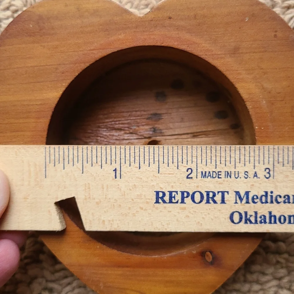 Wooden Heart Trinket Box from Corpus Christie Texas ~1980's